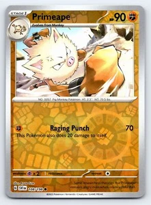Tarjeta Pokémon Primeape 108/198 Holograma Inverso Escarlata y Violeta - Casi Nueva - Imagen 1 de 5