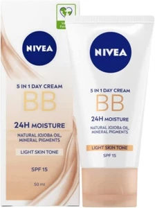 NIVEA BB 5 en 1 Crema de Día Hidratante 24h (50 ml), BB Cream para Piel Clara Tono SPF - Imagen 1 de 4