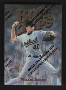 1997 Topps Finest Blue Chips w/ Coating Willie Adams #12 Oakland Athletics
