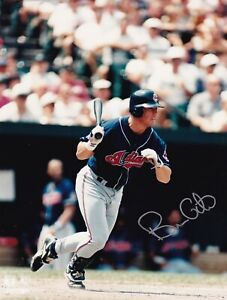BRIAN GILES   CLEVELAND INDIANS   ACTION SIGNED 8x10