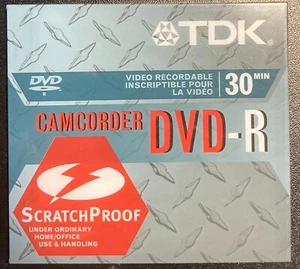 Mini DVD-R TDK anti-rayures - 1,4 Go 30 min pour caméscopes - DVD-R14A - Photo 1 sur 2