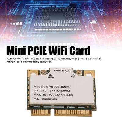 AX1800H Wifi 6 Karte 2.4GHz 5GHz Dual Band BT 5.2 Mini PCIE Schnittstelle Wi - Bild 1 von 4