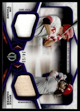 2021 Topps Tribute Dual Player Relics Purple #DR2TH Jim Thome Bryce Harper /50