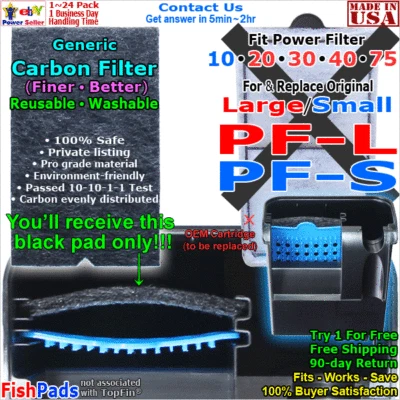FISHPADS For TopFin Filter Cartridge Silent Silen Stream Large PF-L,Small PF-S Compatible