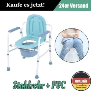 Duschstuhl Toilettenrollstuhl Toilettenstuhl Nachtstuhl WC Stuhl Verstellbar - Bild 1 von 13