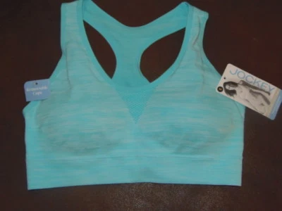  NUEVO CROP TOP JOCKEY RACERBACK, AZUL/BLANCO, PEQUEÑO, VENTA AL POR MENOR @28.00 (SUJETADOR-1-33) Foto 1 de 4