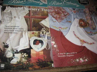 3 RIBBON EMBROIDRY craft books BUCILLA step by step guide pattern book - Image 1 of 4