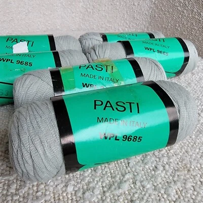 Fita cinza italiana Pasti - 6 unidades para crochê e tricô - lã virgem/acrílico - Imagem 1 de 4