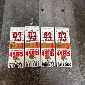Football Ticket San Francisco 49ers 1993 Ticket Stub Lot 3 Games Oilers Vikings, - Picture 1 of 4