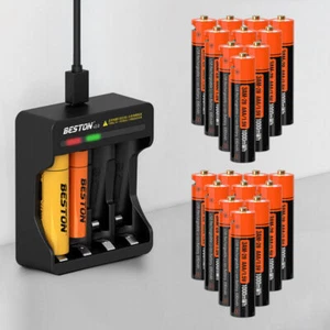 AAA Rechargeable Lithium Li-ion Batteries 1.5V/ 4Slot Battery Charger Lot - Picture 1 of 32