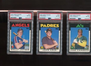 1986 Topps gehandelt PSA 8's - John Kruk 56 Jose Canseco 20T Wally Joyner 51T - Bild 1 von 2