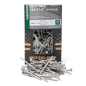 Huttig Grip 16d Fence Deck Nail 3-1/2 in HGN16OGSTDK5 Galvanized 5 lb 260 Nails - Picture 1 of 6