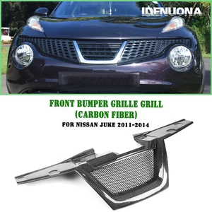 Black Carbon Fiber Car Front Bumper Grille Mesh For Nissan Juke 2011-2014 2012 - Bild 1 von 13
