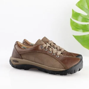 Keen Womens Presidio Sneaker Size 7.5 Brown Leather Lace-Up Hiking Casual Shoe - Picture 1 of 11