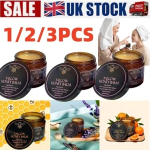 New Organic Grass-Fed Beef Tallow Balm With Raw Honey Moisturizing Cream 100g - Picture 1 of 16