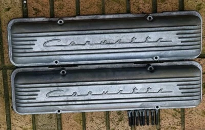 OEM GM Chevrolet Corvette 7 aletas cubiertas de válvula de aluminio 3726086 con 8 pernos Foto 1 de 4