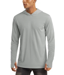 UPF 50+ Men's Performance Sun Shirts Long Sleeve Hiking Outdoor Athletic T-Shirt - Picture 1 of 8