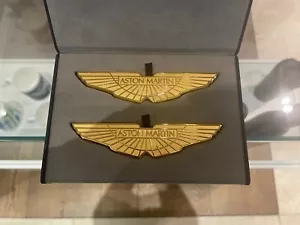 Aston Martin Gold Wings Badge Set - Pair - Picture 1 of 10