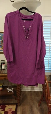 ROAMANS 2X MOLETOM GRAVATA ROXA/ROSA TAMANHO GRANDE 26/28 BUSTO 29" LGTH 34"F/36"B - Imagem 1 de 3