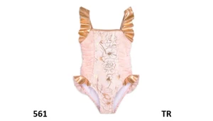 Disney Belle Swimsuit for Girls' Beauty and The Beast, Size 5/6 Multicolored - Picture 1 of 3