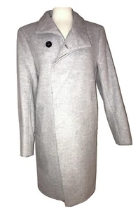 NWT Zara Gray Double Breasted Black Button Long Trench Coat - M / Retail $249.00 - Picture 1 of 9