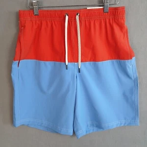 Sonoma Men's Lined Swim Trunk Size S (29x9) Colorblock Blue Red NWT - Picture 1 of 15