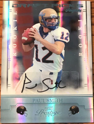 2008 Playoff Prestige Draft Picks Rights Autographs Paul Smith #184 #’d 141/250 - Image 1 of 2
