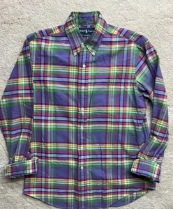 Ralph Lauren Madras Plaid Shirt Colorful Custom Fit Men’s Med - Picture 1 of 4
