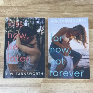 Kiss Now, Lie Later & For Now, Not Forever by C. W. Farnsworth 2 Paperback Books - Foto 1 di 12