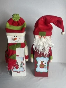 (2er Set) Weihnachten Weihnachtsmann/Schneemann Weihnachten Geschenkboxen Turm Deko Weihnachten - Bild 1 von 5