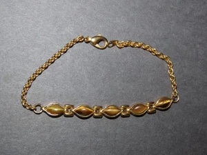 7,5" PETITE TIGERAUGE GLIEDERKETTE ARMBAND GOLDFARBEN VINTAGE - Bild 1 von 2
