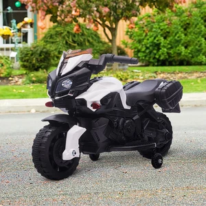 Kids Electric Motorcycle Ride-On Toy, with Headlights two Training Wheels White - Picture 1 of 11
