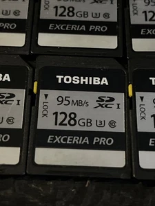 Lot Of 8 Toshiba Exceria Pro professional grade 128gb sd card - Picture 1 of 3