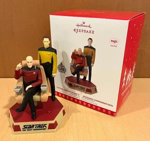 Hallmark Keepsake Star Trek Capitán Jean-Luc Picard Teniente Comandante Datos - Imagen 1 de 13