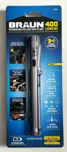 TOTALMENTE NUEVO Braun Recargable 3 en 1 Pluma Luz 400 Lúmenes con Luz UV - Imagen 1 de 2
