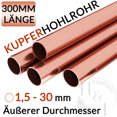 Kupferrohr Stange Kupfer Rohr 1,5/1,8/2/0,25/3/3,5/4/6/7/8 -30 mm Kupferhohlrohr - Bild 1 von 4