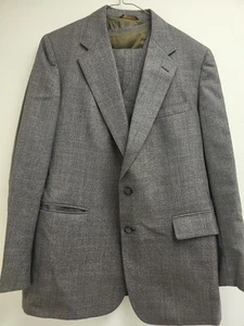 Cricketeer 3 Piece Suit Mens Large Gray Glen Plaid Jacket Vest Pants 2 Button - Picture 1 of 18