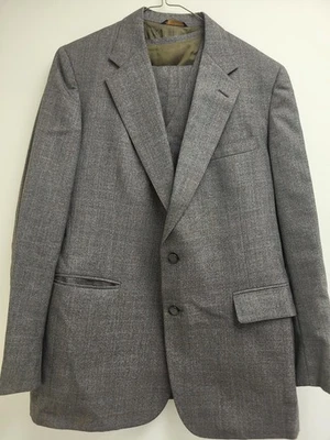 Cricketeer 3 Piece Suit Mens Large Gray Glen Plaid Jacket Vest Pants 2 Button - Image 1 of 4