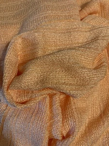 BEAUTIFUL VTG 70s 80s Peach Sweater Knit Fabric 1 7/8 Yards X 45 Wide - Picture 1 of 6