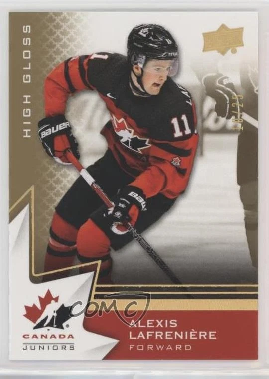 2020 Team Canada Juniors Men's U-20 High Gloss /25 Alexis Lafreniere Rookie RC - Image 1 of 2
