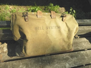 Bolsa de herramientas Bell System de lona y cuero vintage - Imagen 1 de 8