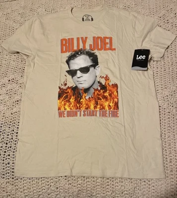 Camiseta Billy Joel Lee Para Hombres Algodón Tostado We Didn’t Start The Fire-Nueva Foto 1 de 4