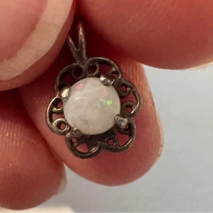Vintage Opal Sterling Silber Anhänger Halskette Damen Nachlass Schmuck - Bild 1 von 4