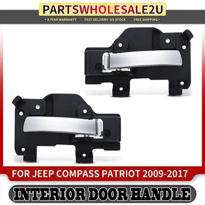 Manija de puerta interior cromada delantera 2 piezas para Jeep Compass Patriot 2009 2010-2017 Foto 1 de 4