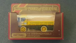 Matchbox Models of Yesteryear Y-18: 1918 Atkinson Model D - Yellow (Blue Circle) - Picture 1 of 2