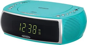 Jensen Turquoise Modern Home CD Tabletop Stereo Clock Digital AM/FM Radio - Picture 1 of 4