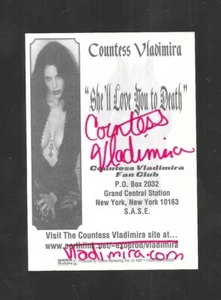 Tarjeta autógrafa de la condesa Valdimira Chiller Horror Expo 1997 - Imagen 1 de 2