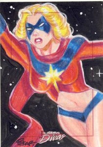 2010 Marvel Dangerous Divas Series 1 Sketch Card Pekar Ms Marvel