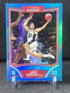 2008 Bowman Chrome Manu Ginobili Blue Refractor /99 Spurs HOF! Mint🔥