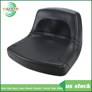 New Black Garden Lawn Mower Tractor Seat Low Back Waterproof - Picture 1 of 10